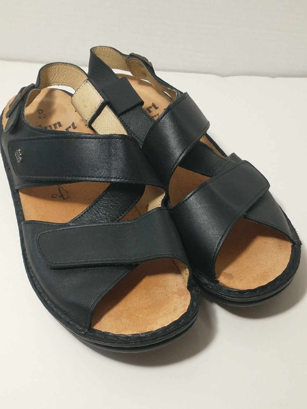 Like NEW Finn Comfort, Made In Germany, Black Sandal, Size 42D, Wide Width